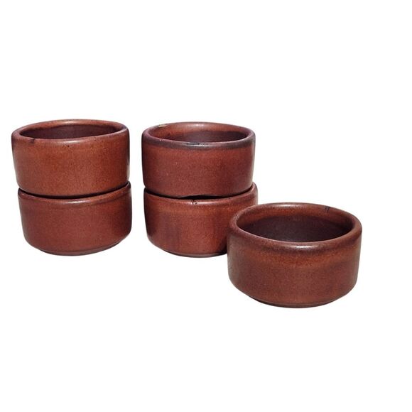 Heath Ceramics Other - Heath Ceramics Small Set of 5 Ramekin Brown Beige Round Redwood Finger Bowls